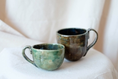 GREEN  MUG 1 AND 2 , 2017, stoneware clay, 5 in.