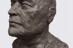 JOE , 2019, stoneware clay, 14 by 18 by 14in.