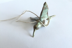 HUMMINGBIRD , 2017, stoneware clay, 4 by 4 by 4in.