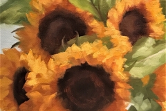 SUNFLOWERS , 2017, oil paint, 12 by 12in.